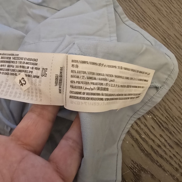 Abercrombie & Fitch Tie Front Long Sleeves Shirt Size Small In Blue - Picture 4 of 12